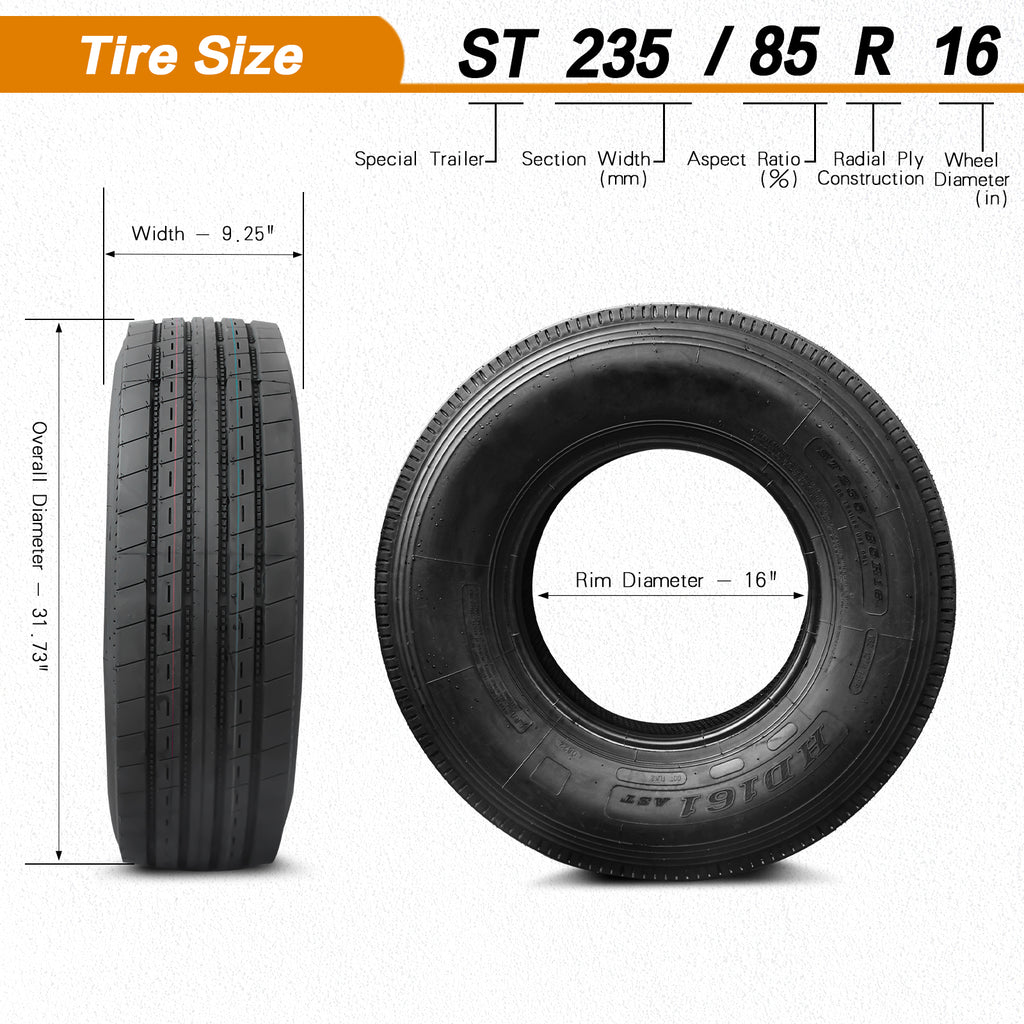 Acmex All Steel Radial 14PR Trailer Tire - ST235/85R16
