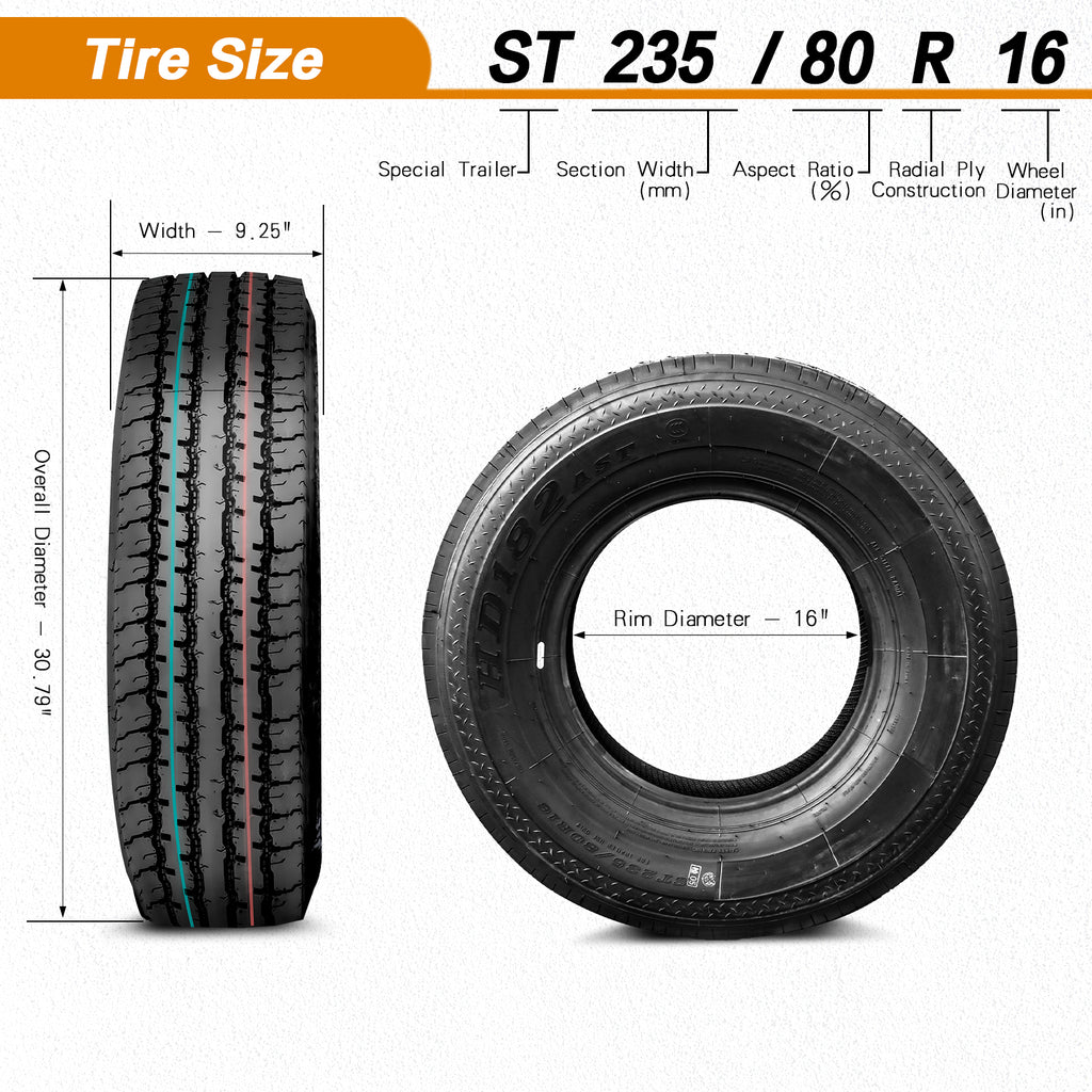 Acmex All Steel Radial 14PR Trailer Tire - ST235/80R16