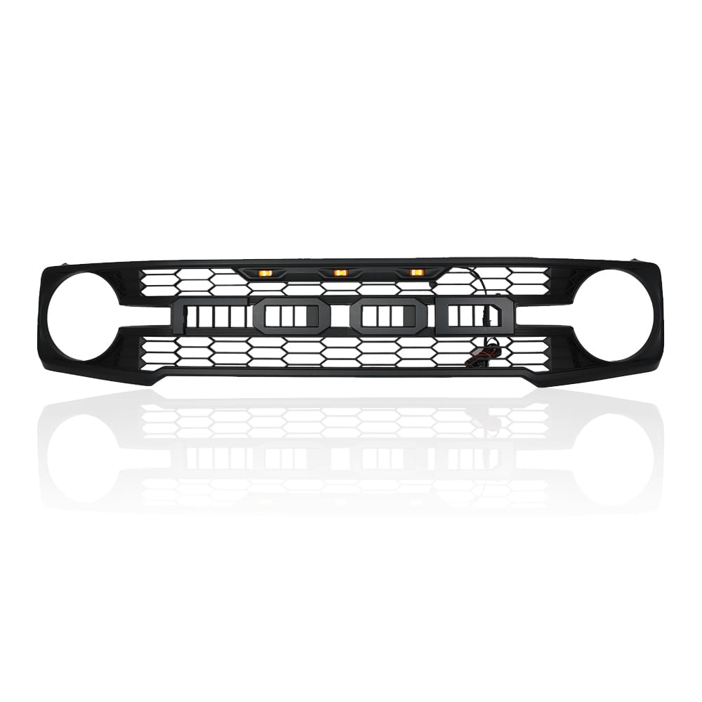 Acmex  Front Grille For 2009-2014 Ford F150 Raptor Style W/ Lights & Letters