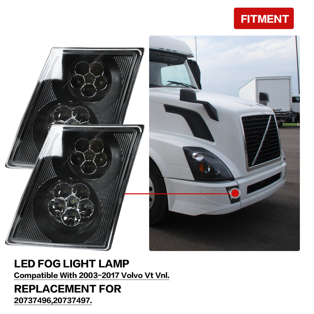 Acmex Fog Light Lamps Pair Compatible with 2003-2017  Volvo VN/VNL Truck