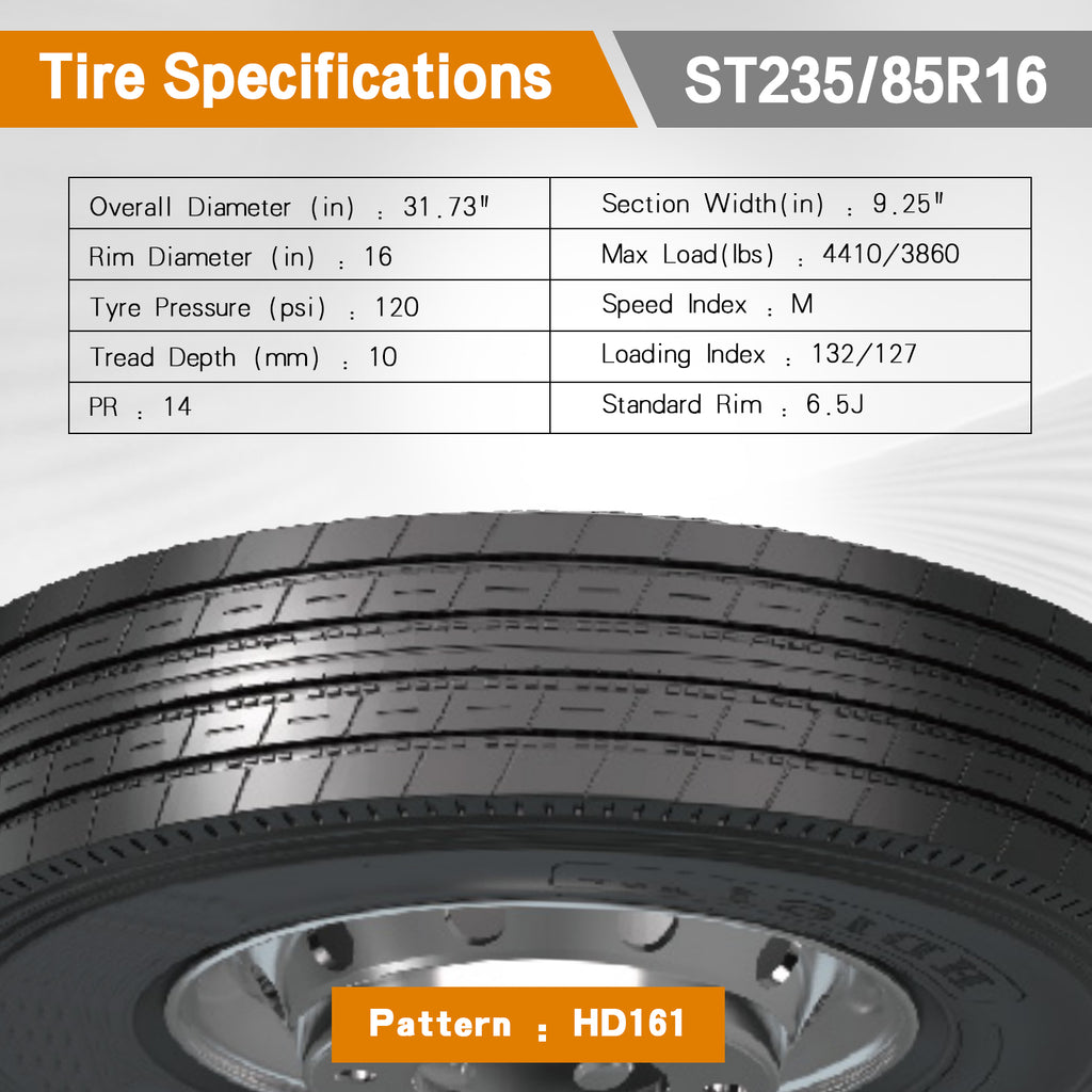 Acmex All Steel Radial 14PR Trailer Tire - ST235/85R16
