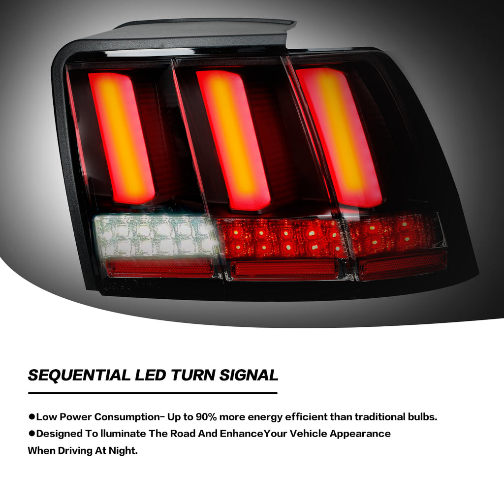 Acmex Tail Light Lamp Compatible with 1999-2004 Ford Mustang 2PCS