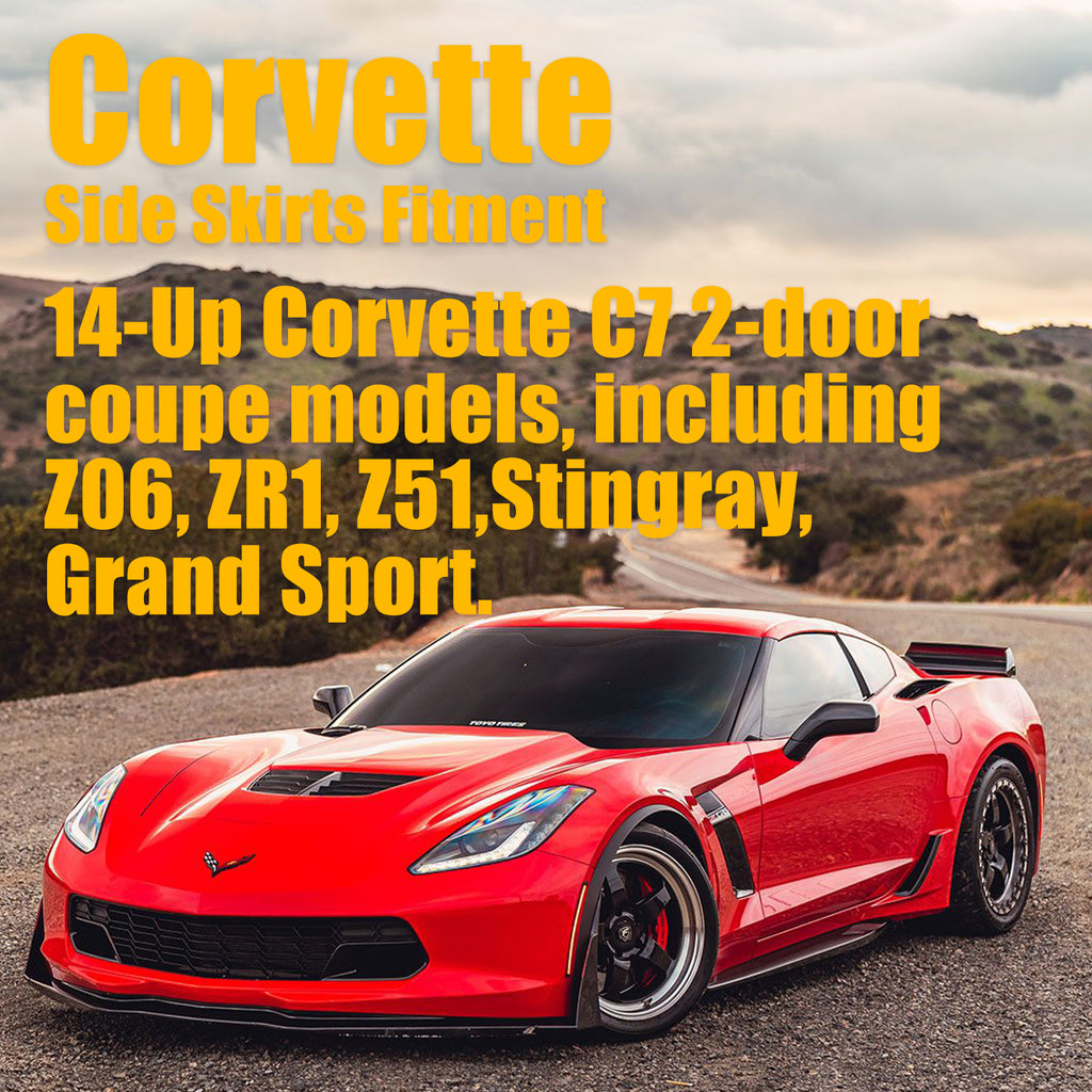Acmex Side Skirts Compatible with 2014-2019 14-up Corvette C7