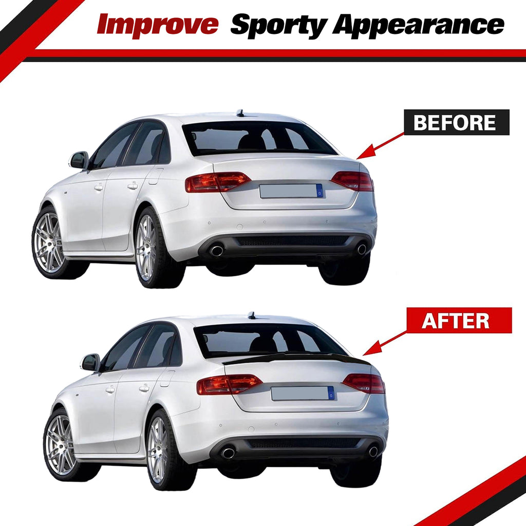 Rear Spoiler Compatible with 2009-2012 Audi A4 B8 V Style