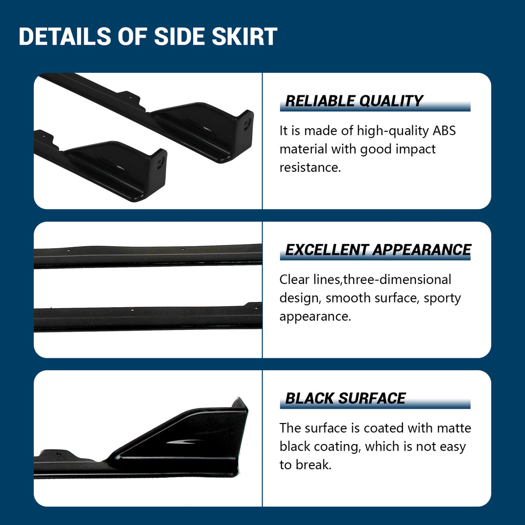 ACMEX Side Skirts Compatible with 2015-2021 Subaru WRX STI 4 Door Sedan
