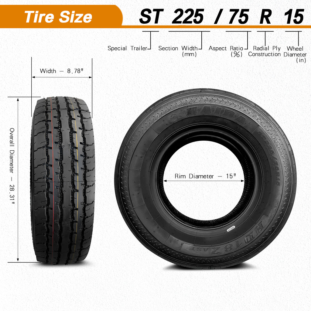 Acmex All Steel Radial 12PR Trailer Tire - ST225/75R15