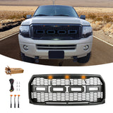 Acmex Front Grille For 2015-2017 Ford F150 Raptor Style W/ Lights & Letters