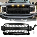 Acmex Front Grille For 2018-2020 Ford F150 Raptor Style W/ Lights & Letters