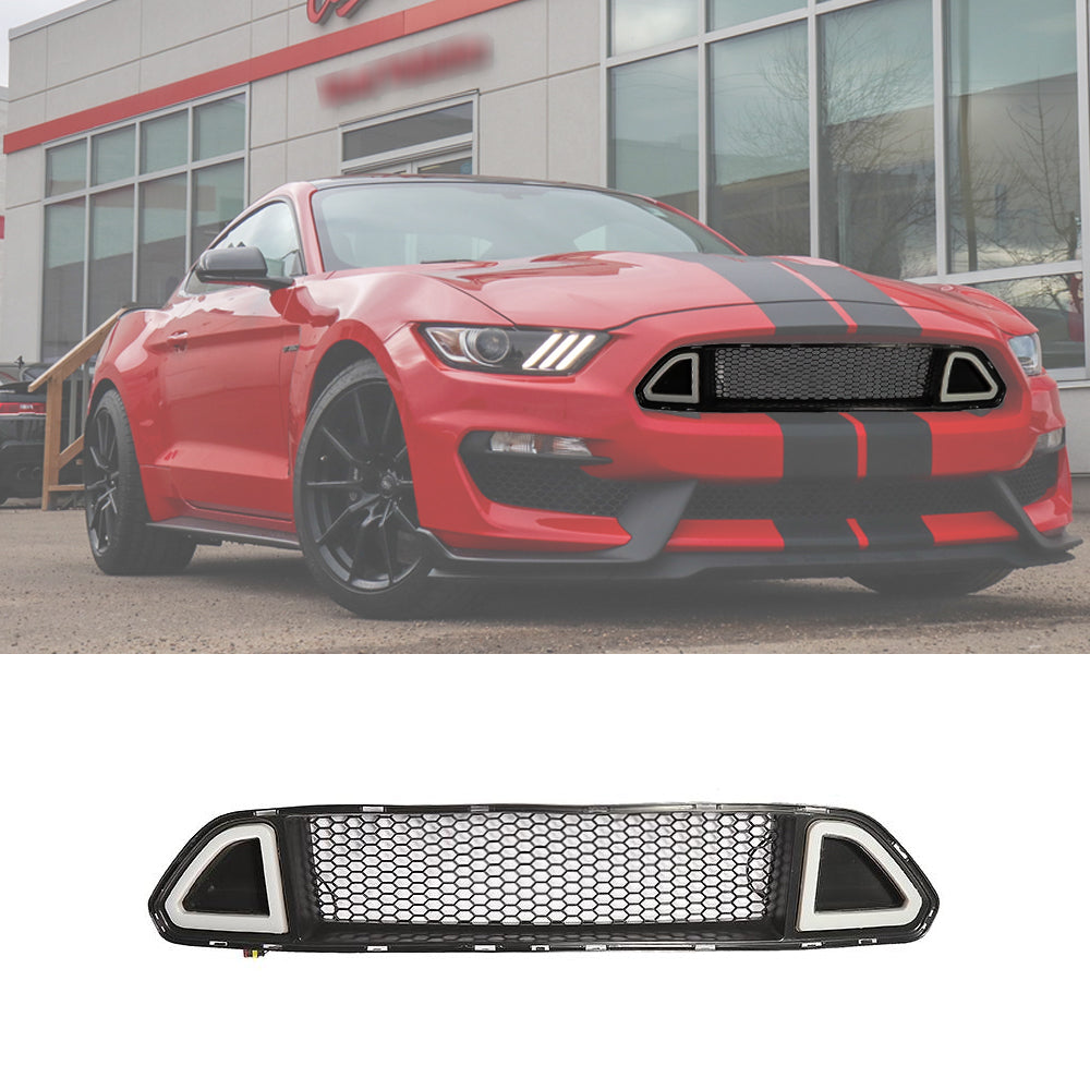 Front Grille Fits for 2015-2017 Ford Mustang W/ DRL LED Lights
