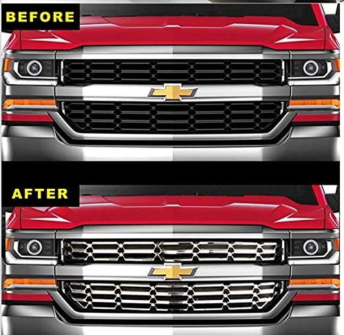 Chrome Front Grille Insert for 2016-2018 Chevy Silverado 1500 WT LS LT