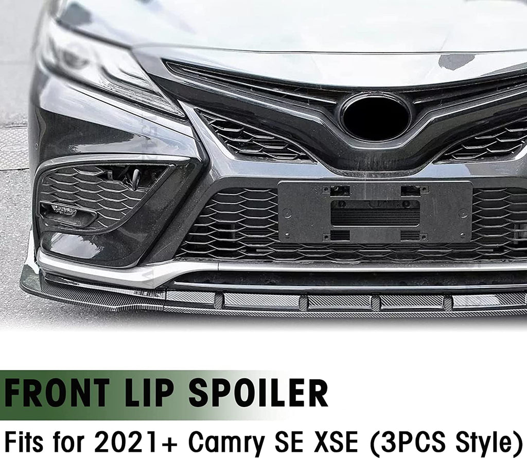 Front Bumper Lip for 2021+ Toyota Camry SE XSE Carbon Fiber Look