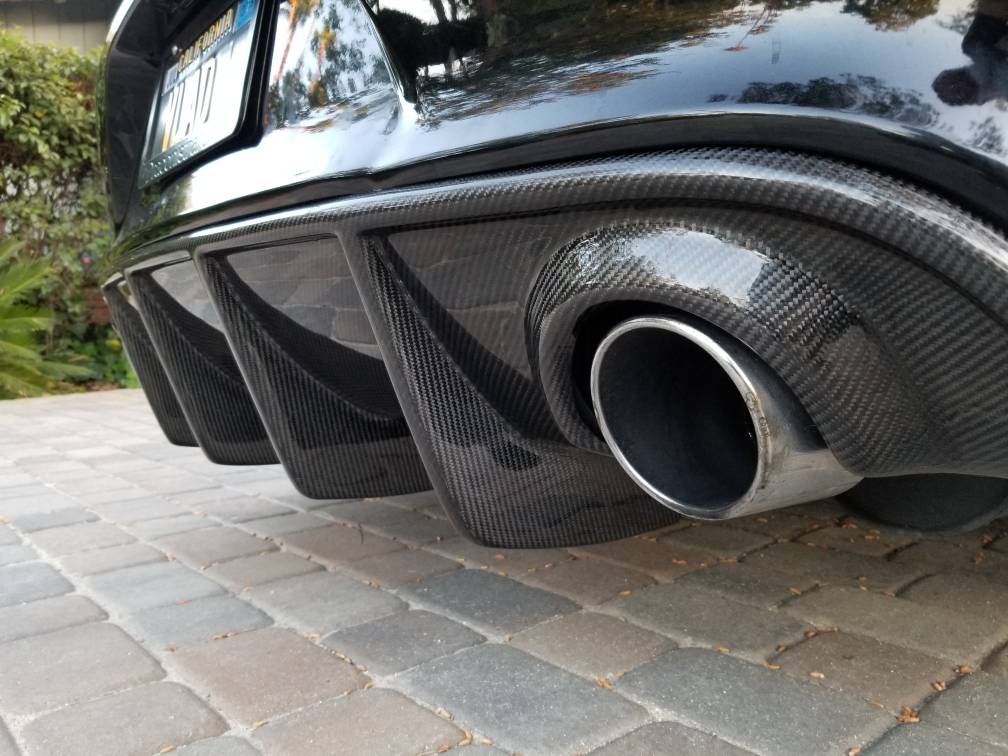 Acmex Rear Diffuser Fits For 2015-2020 Dodge Charger, Carbon Fiber Style