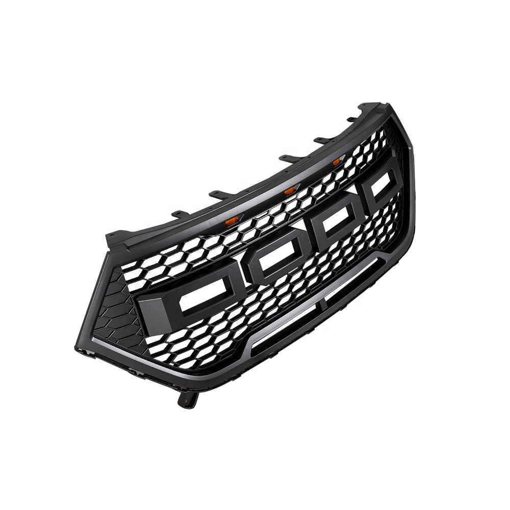 Front Grille Fits For 2015-2018 Ford Edge W/ Lights & Letters | Matte Black