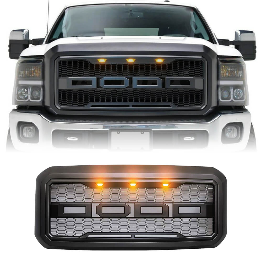 Raptor Style Grille For 2011- 2016 Ford F250 F350 w/ Lights & Letters