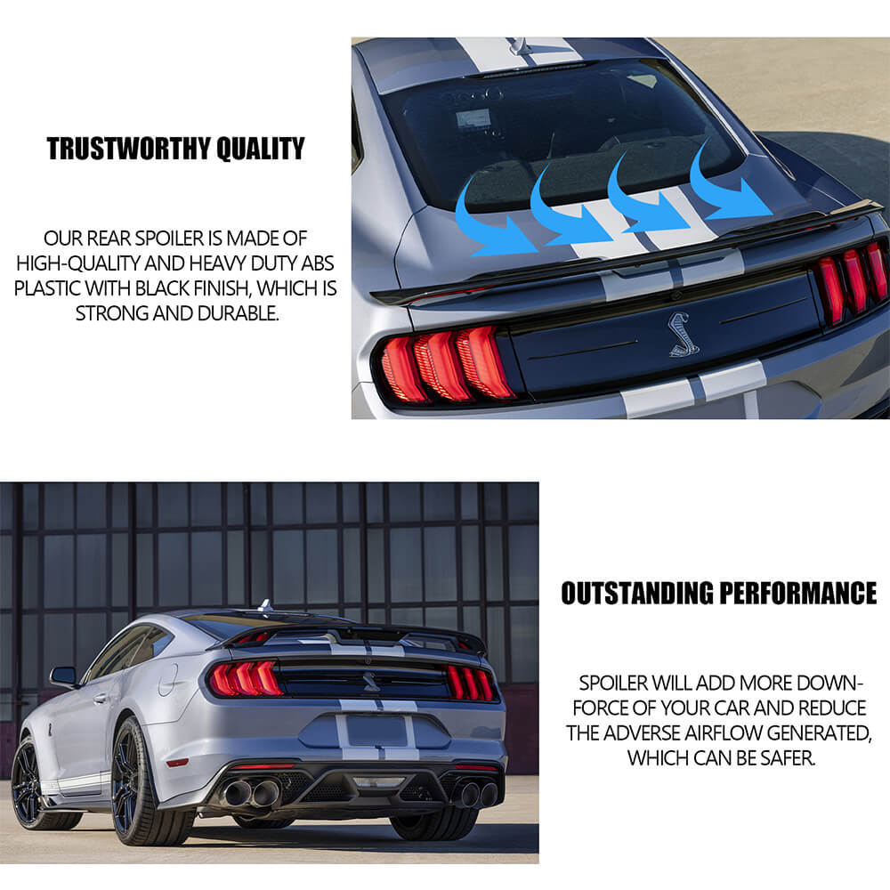 ACMEX Rear Spoiler Wing For 2015-2022 Ford Mustang GT350 GT500 | Matte Black