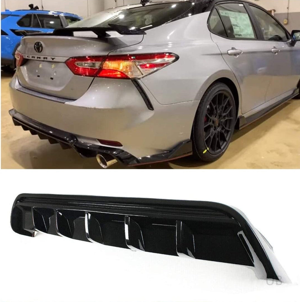 Acmex Rear Diffuser for 2018-2020 Toyota Camry SE XSE GT Shark Fin Glossy Black