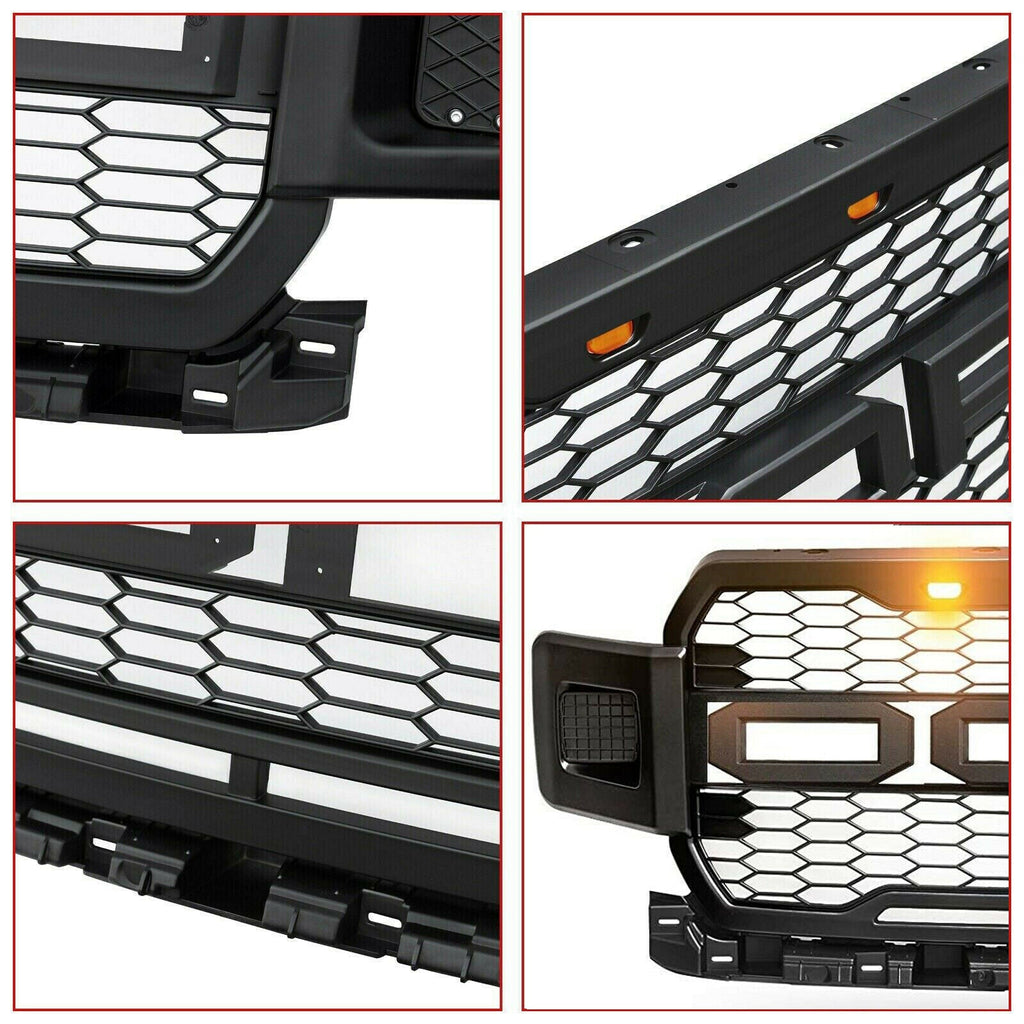 Front Grille For 2018-2020 Ford F150 Raptor Style W/ Lights & Letters