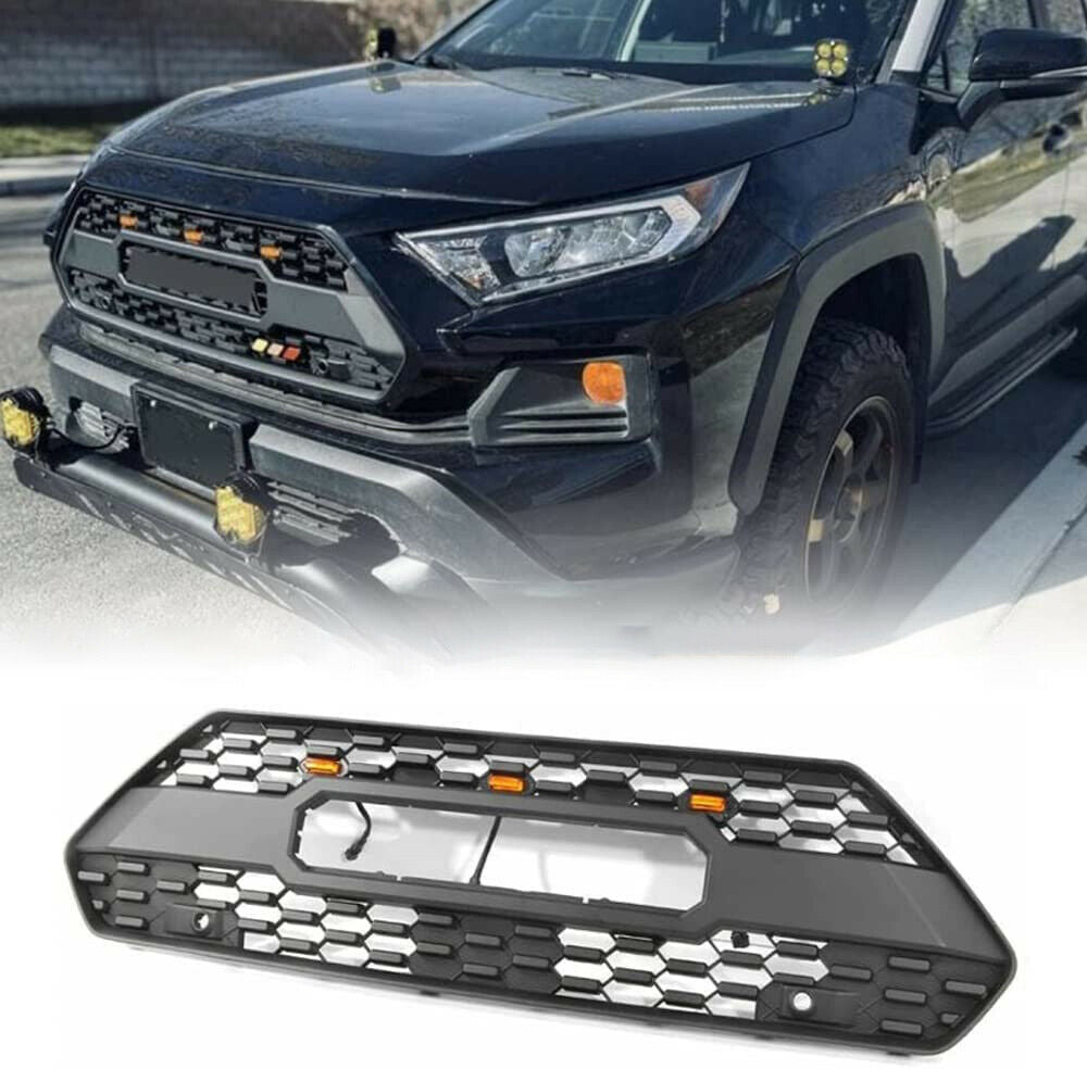 Acmex Front Grille for 2019-2022 Toyota RAV4 Adventure & TRD W/ Letters & Lights