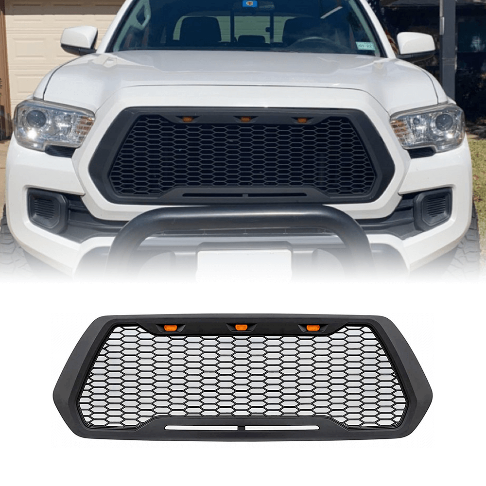 Acmex Front Grille for 2016-2022 Toyota Tacoma w/ Amber LED Lights